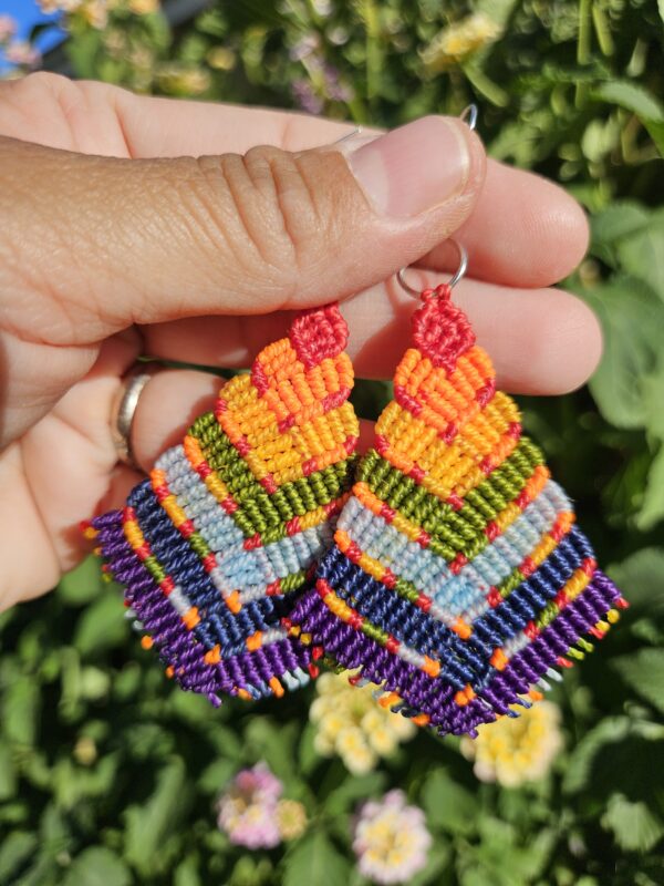 Boho dangle macrame earrings - Image 4