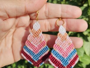 Boho dangle macrame earrings