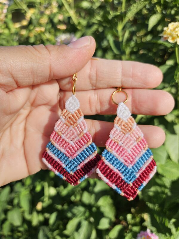 Boho dangle macrame earrings
