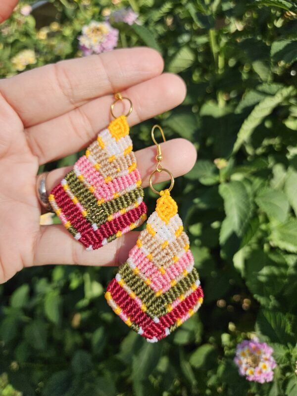 Boho dangle macrame earrings - Image 3
